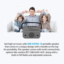 ZEBRONICS Zeb-Astra 10 10W Portable Bluetooth Speaker (Mobile Holder Support, Mono Channel, Black) image 3