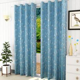 presto Blue Poly Cotton Door Curtain-picture-2