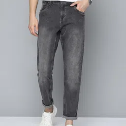 Mast & Harbour Men Grey Carrot Fit Light Fade Stretchable Jeans-picture-16
