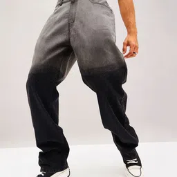 MASCLN SASSAFRAS Men Black Relaxed Fit Pure Cotton Ombre Jeans-image-98