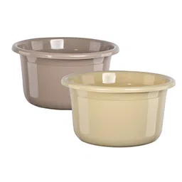 Kuber Industries Brown & Beige 2 Pieces Bath Tubs 25L-90