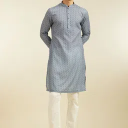 Diwas by Manyavar Ethnic Motifs Printed Mandarin Collar Straight Kurta-picture-48