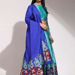 DIVASTRI Semi-Stitched Lehenga & Unstitched Blouse With Dupatta image 3