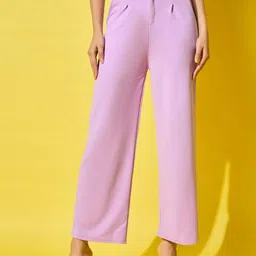 BUY NEW TREND Women Relaxed High-Rise Easy Wash Trousers-image-91
