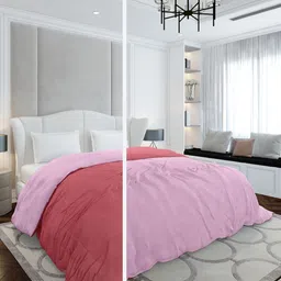 Monte Carlo Pink & Peach Solid AC Room 110 GSM Double Bed Comforter-image-2