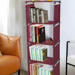 Decent Hut Red Metal Rack Book Shelf-15