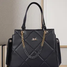 MINI WESST Women Solid Structured Handheld Bag-image-7