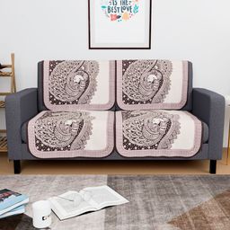Myntra Elegant Homes Purple Cotton 4 Piece Sofa Cover-image-44