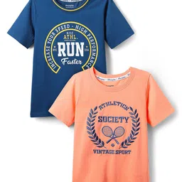 Honeyhap Boys Pack of 2 Typography Printed Pure Cotton T-shirt-picture-34