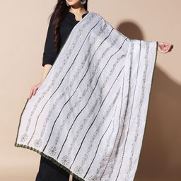 Fashionable Chikan Handikraft Embroidered Dupatta with Chikankari-picture-54