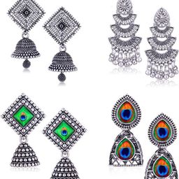 Sangria Silver-Plated Alloy Earrings-95