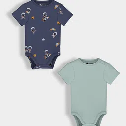 Orange Sugar Infants Pack Of 2 Printed Cotton Bodysuits-51