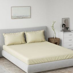 DDecor Yellow 180 TC Pure Cotton Super King Bedsheet - 2.74 M x 2.74 M-picture-49