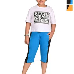 BAESD Girls Pack Of 3 Solid Cotton Regular Fit Capris-image-57