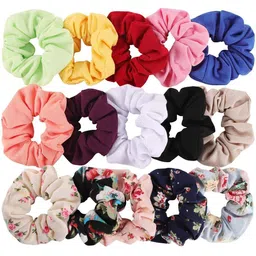 Blubby Unisex 15Pcs Fur Ponytail Holders-53