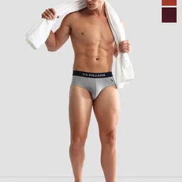 U.S. Polo Assn. Pack Of 3 Anti Microbial Mid Rise Briefs - OEB13-GRM-P3-picture-11