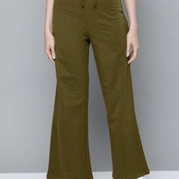 VOGAAN Women Smart Wide Leg Easy Wash Cotton Trouser-image-64