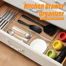 Aura Transparent Set of 6 Regular Drawer Organiser Organisers image 5