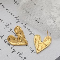 SUBHAGALANKAR Stainless Steel Gold-Plated Heart Shaped Studs image 3