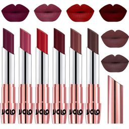 VOLO Set Of 6 Creme Matte Lipstick-Wine-Rose Pink-Tomato Red-Maroon-Coffee-Chocolate-125