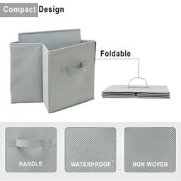 Aura Green Set of 3 Regular Square Foldable & Multipurpose Wardrobe Storage Box Organizer image 5