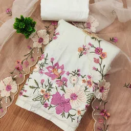 LeeliPeeri Designer Embroidered CottonUnstitched Dress Material-image-92