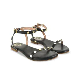 Stylestry Women Colourblocked Open Toe Flats with Buckles-40
