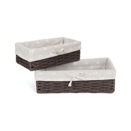 HOKIPO Brown & White 2 Pieces Floral Printed Regular Multi-Utility Organisers-13