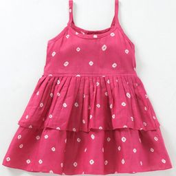 JAV CREATIONS Girls Printed Shoulder Straps Cotton Fit & Flare Dress-picture-23