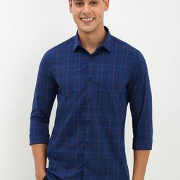Allen Solly Men Spread Collar Checked Cotton Slim Fit Casual Shirt-picture-34