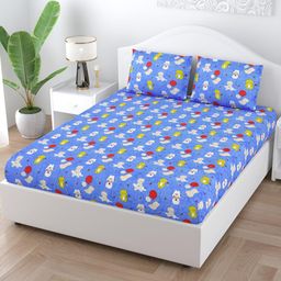 BED-SHEET.COM Blue & Red Cartoon Characters Microfiber Mild Winter 300 GSM Single Bed Comforter-picture-10