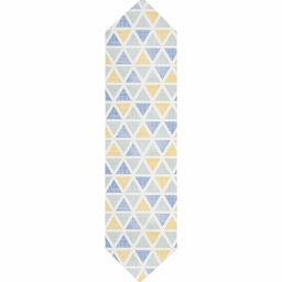 STITCHNEST White & Grey Printed Tasseled Table Runner image 3