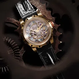 Britime Men Skeleton Dial & Leather Straps Analogue Automatic Motion Powered Watch 147-L20306-13