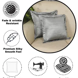 THE CONVERSION Grey Set of 2 Square Cushion Covers image 4