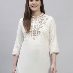Cantabil Women Ethnic Motifs Embroidered Pure Cotton Kurti-picture-21