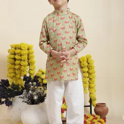 Cutiekins Boys Ethnic Motifs Printed Regular Kurta with Pyjamas-8