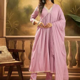 Sangria Naira Cut Kurta With Trousers & Dupatta-17