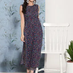 Sera Printed Round Neck Top With Trousers Co-Ords-picture-15