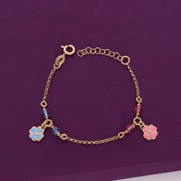 KAI JEWEL Kids Sterling Silver Rose Gold-Plated Beaded Charm Bracelet-image-83