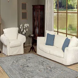 saraswatii global Vestige Kilim Blue & Brown Printed Tufted Woollen Carpet-picture-27
