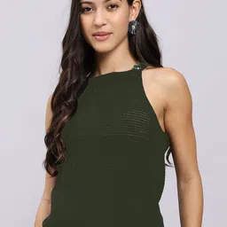 Attire Empire Women Self Design Sleeveless Cotton Fitted Regular Top-picture-20
