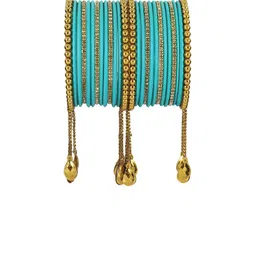 ZULKA Set Of 26 Metal With Cubic Zircon Gemstone Studded Bangles image 3