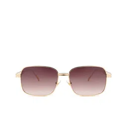 TAMZY Unisex Brown Lens & Gold-Toned Rectangle Sunglasses with-12