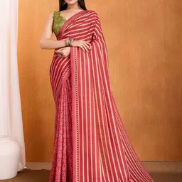 Mantrotsav Striped Art Silk Saree-26