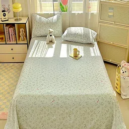 JC HOME Green & Purple Floral Printed 140 TC King Bedsheet Set 2 m x 2.3 m-picture-25