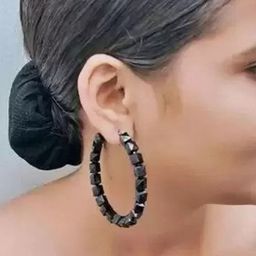 ZURIKRISHA Sterling Silver Silver Plated Artificial Beads Circular Shaped Hoop Earrings-image-36