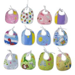 BAESD Kids Pack Of 12 Printed Cotton Bibs-35