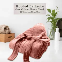 HOUSSE Desert Sand Red 450 GSM Shawl Collar Bath Robe-image-9