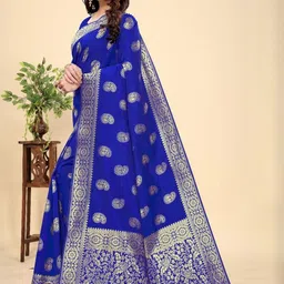MORDEN MUSE Woven Design Zari Silk Blend Banarasi Saree-picture-24