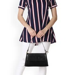 SPOTIC Oversized Structured Sling Bag with Fringed image 3